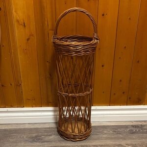 Vintage Wicker Umbrella Stand | Boho Rattan Entryway Decor